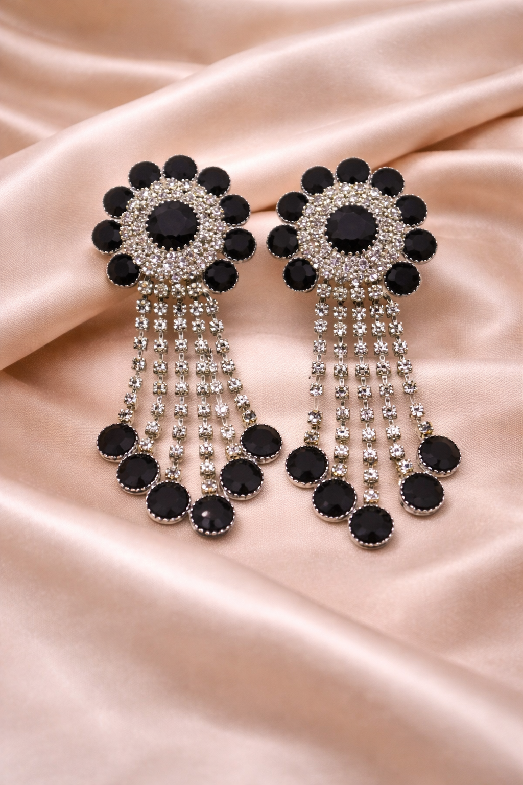 Midnight Luxe Crystal Drop Earrings