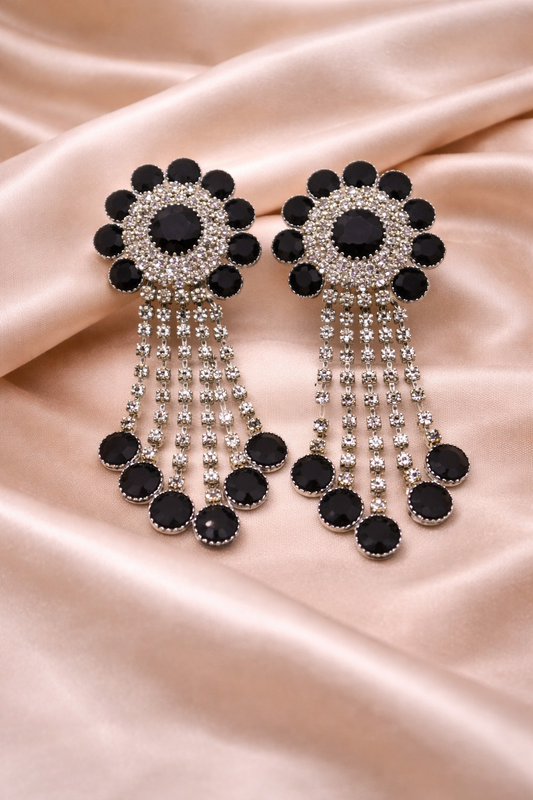 Midnight Luxe Crystal Drop Earrings