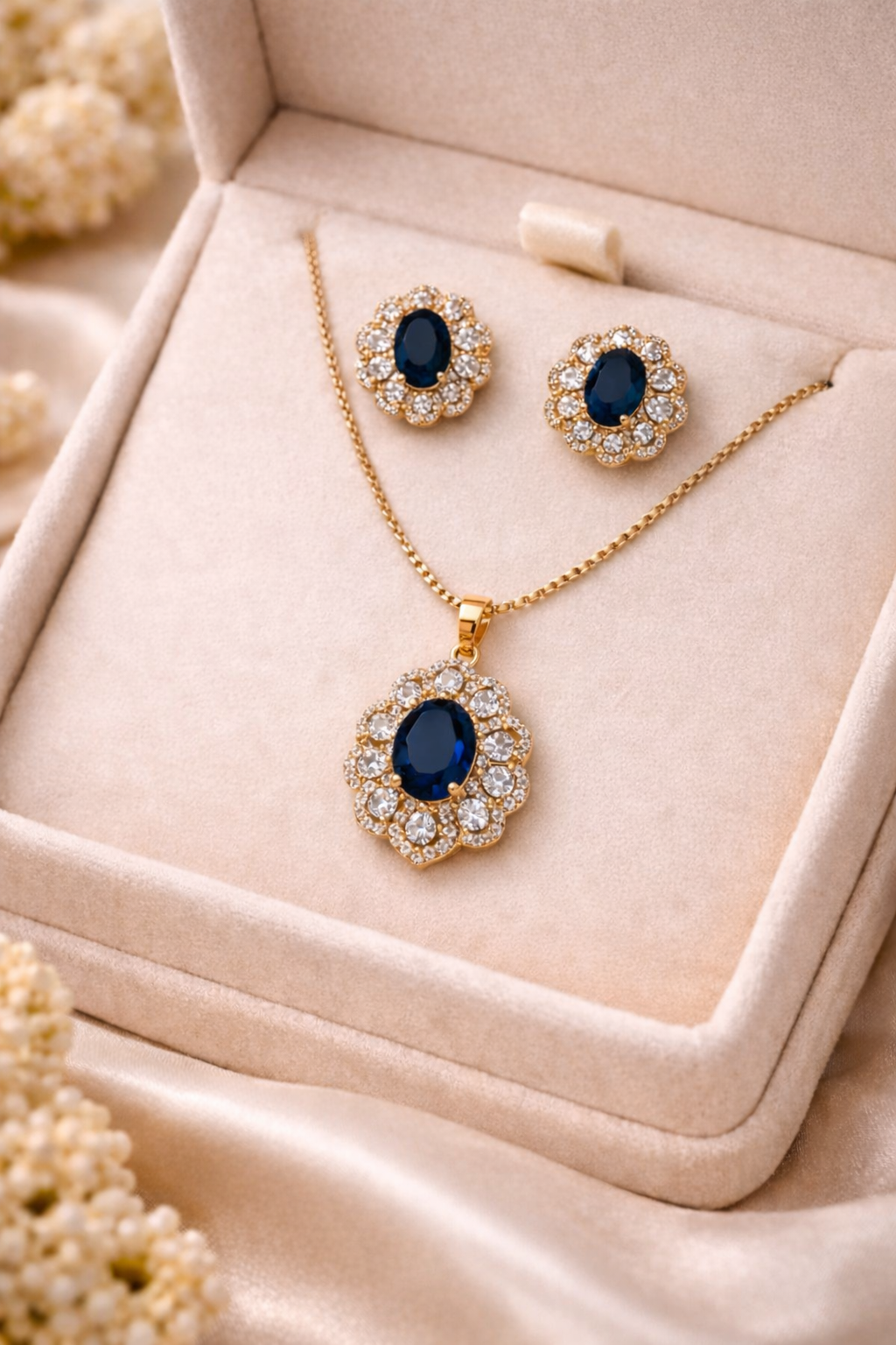 Luxury Emerald Green Stone Jewelry Set