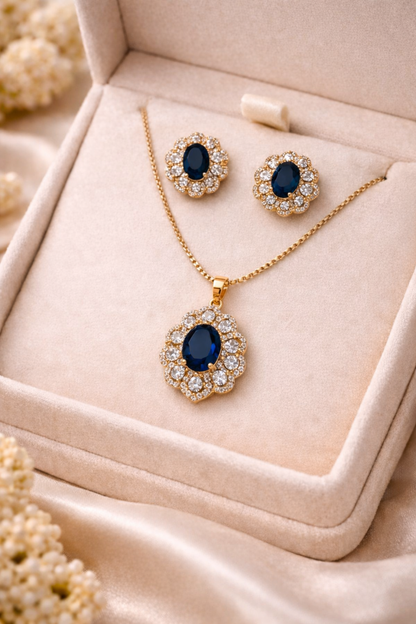 Luxury Emerald Green Stone Jewelry Set