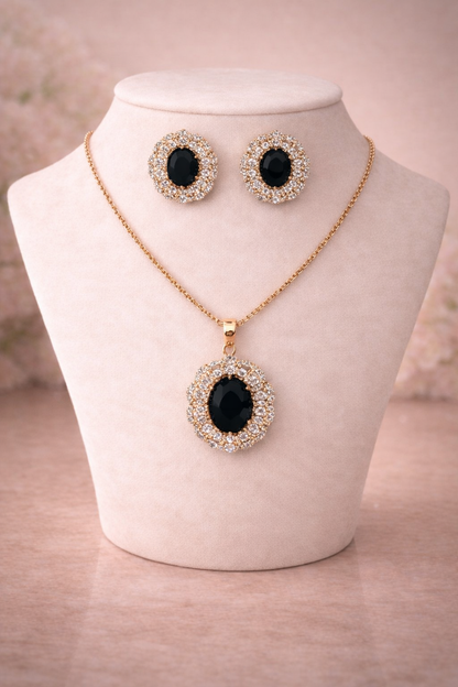 Luxury Emerald Green Stone Jewelry Set