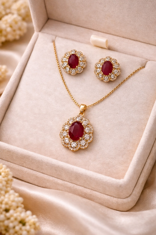 Luxury Emerald Green Stone Jewelry Set