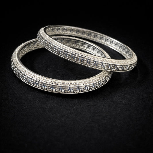Silver Maze Bangles